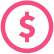 Dollar sign in a circle.