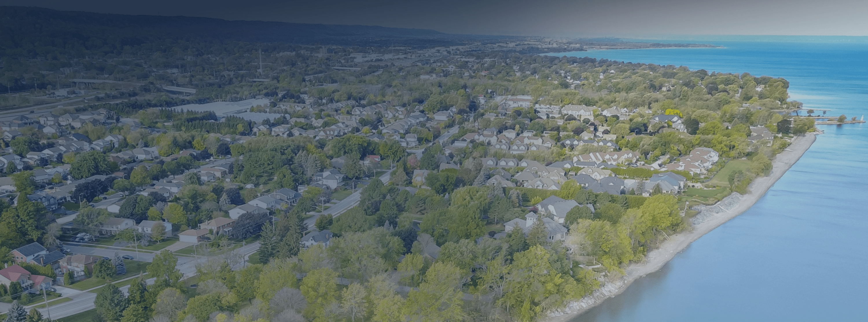 Aerial shot of Grimsby Ontario
